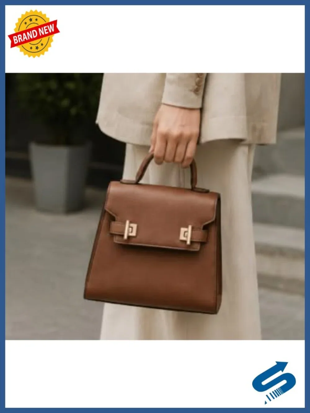 Large PU Leather Shoulder Tote Handbag for Women Work Travel